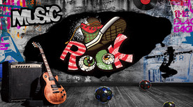 嘻哈酒吧摇滚背景墙