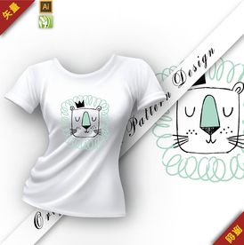 矢量原创卡通狮子插图图案