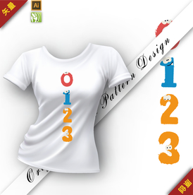 矢量原创可爱字母插图图案