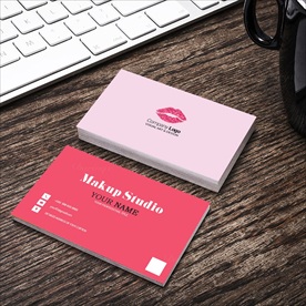 粉色调美容化妆品行业名片设计模