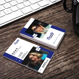 蓝色淡雅个人名片