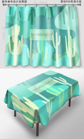 清新热带植物桌布窗帘图案花纹