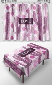 清新热带植物桌布窗帘图案花纹