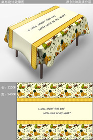 缤纷水果餐桌布图案花纹