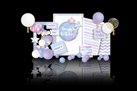 公主主题宝宝宴签到甜品舞台设计