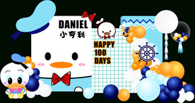 唐老鸭主题签到迎宾合影舞台背景