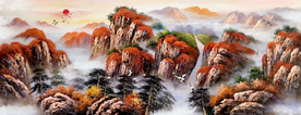 山水画山水风景油画国画招财画