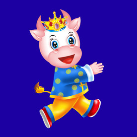 卡通牛牛年大吉牛年门画牛年门贴