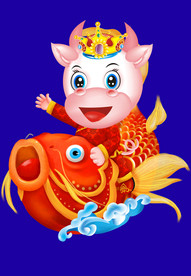 牛年门画牛年门贴牛年大吉卡通牛