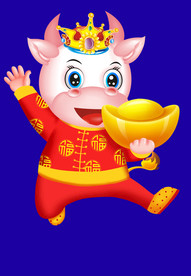 牛年门画牛年门贴牛年大吉卡通牛