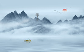 水墨山水背景墙