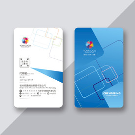 蓝色个性名片 高档个性名片