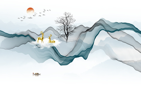 抽像线条山水背景图