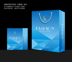 蓝色手提袋 手提袋设计 手提袋