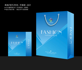 蓝色手提袋 手提袋设计 手提袋