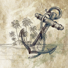 航海帆船欧式复古装饰画