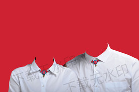 结婚登记照白衬衫