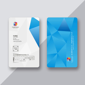 商务竖版名片 电脑科技名片