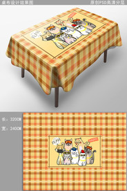 可爱猫咪卡通桌布