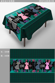 可爱猫咪卡通桌布