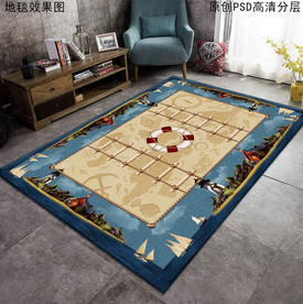 海洋风情地中海复古地毯