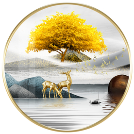 麋鹿山水发财树