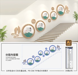 养老院楼梯文化墙