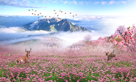 浪漫风格空间背景装饰画