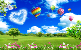 蓝天白云风景背景装饰画