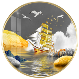 一帆风顺石来运转装饰画