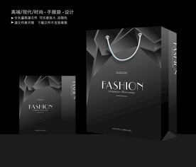 黑色手提袋 手提袋设计 手提袋