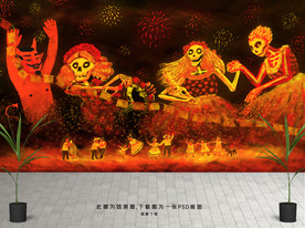 恐怖骷髅背景墙