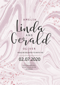 香芋色婚礼海报