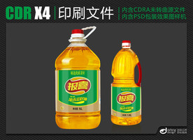 菜籽油标签设计及展示效果图