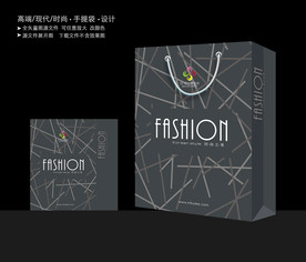 黑色手提袋 手提袋设计 手提袋