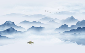 新中式水墨山水画