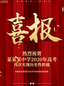 大气喜庆高考喜报公司业绩喜报