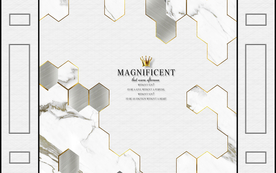 简约几何电视墙