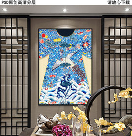 宫廷古风龙袍新中式玄关画