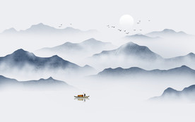 意境水墨山水画