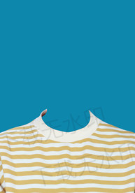 女生条纹证件照衣服