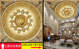 奢华砖石拼花大理石天顶