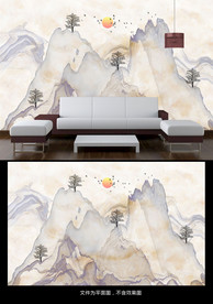 写意山水背景墙