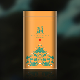 西湖龙井小罐花纹包装设计