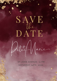 轻奢酒红色婚礼海报迎宾海报