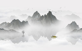 中式意境山水画