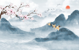 水墨山水背景墙