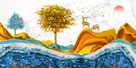 黄金树 麋鹿 意境