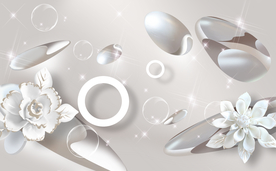 珠宝花背景装饰画