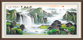 旭日东升 山水画